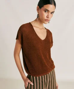 Donne Momonì Maglieria-Maglia Suzanna Perlata Lurex - Army