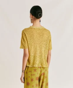 Donne Momonì Maglieria-Maglia Sveva In Lino - Olio