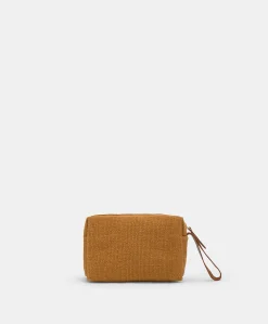 Donne Momonì Borse E Pochette-Make Up Bag Pira In Canvas Con Ricamo - Brandy
