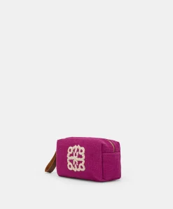 Donne Momonì Borse E Pochette-Make Up Bag Pira In Canvas Con Ricamo - Ciclamino