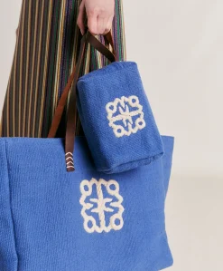 Donne Momonì Borse E Pochette-Make Up Bag Pira In Canvas Con Ricamo - Bluette
