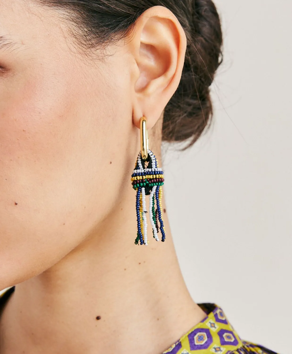 Donne Momonì Bijoux-Orecchini Zimmari Con Perline - Verde Multicolor