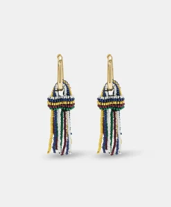 Donne Momonì Bijoux-Orecchini Zimmari Con Perline - Verde Multicolor