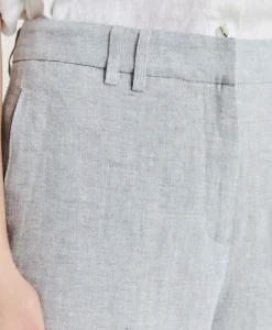 Donne Momonì Completi E Talleur-Pantalone Narciso In Lino Lurex - Grigio