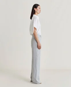 Donne Momonì Completi E Talleur-Pantalone Narciso In Lino Lurex - Grigio