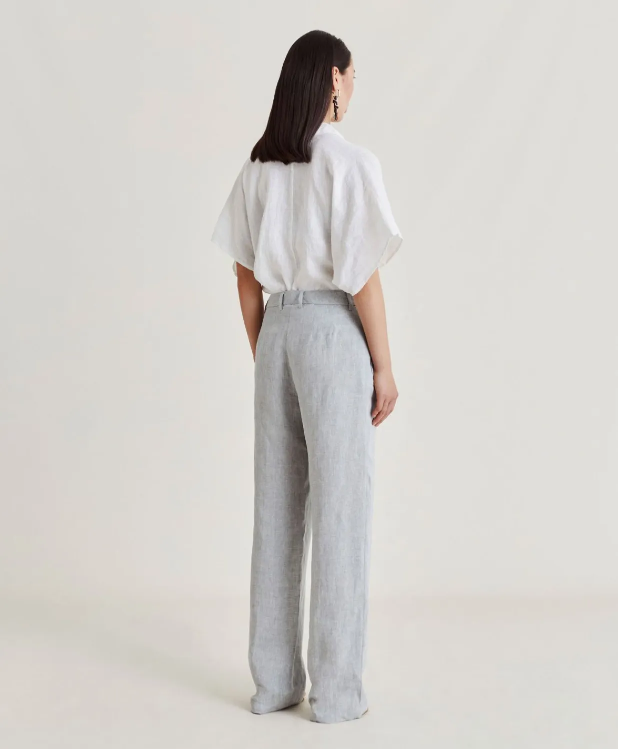Donne Momonì Completi E Talleur-Pantalone Narciso In Lino Lurex - Grigio