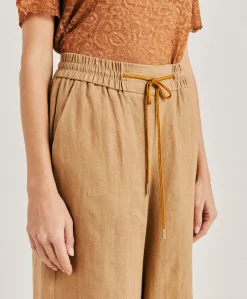 Donne Momonì Pantaloni E Shorts-Pantaloni Aliterru In Lino - Sabbia
