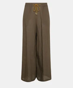 Donne Momonì Pantaloni E Shorts-Pantaloni Aliterru In Lino - Army