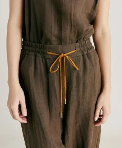 Donne Momonì Pantaloni E Shorts-Pantaloni Aliterru In Lino - Army