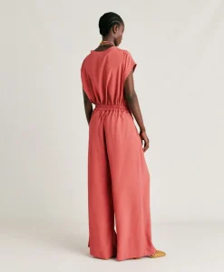 Donne Momonì Pantaloni E Shorts-Pantaloni Aspen In Acetato Seta - Amaranto