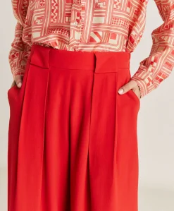 Donne Momonì Pantaloni E Shorts-Pantaloni Aspen In Acetato Seta - Azalea
