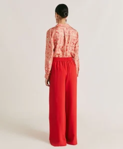 Donne Momonì Pantaloni E Shorts-Pantaloni Aspen In Acetato Seta - Azalea