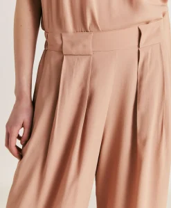 Donne Momonì Pantaloni E Shorts-Pantaloni Aspen In Acetato Seta - Nudo