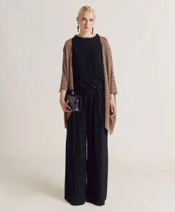 Donne Momonì Pantaloni E Shorts-Pantaloni Aspen In Acetato Seta - Nero