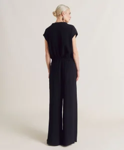 Donne Momonì Pantaloni E Shorts-Pantaloni Aspen In Acetato Seta - Nero