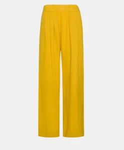 Donne Momonì Pantaloni E Shorts-Pantaloni Aspen In Lino Unito - Giallo Sole