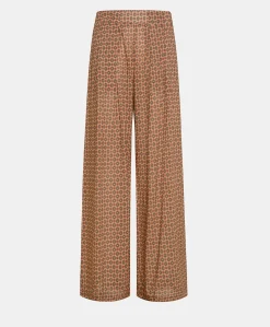 Donne Momonì Pantaloni E Shorts-Pantaloni Aspen In Voile Cotone Stampato - Corallo