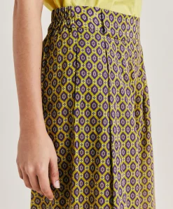 Donne Momonì Pantaloni E Shorts-Pantaloni Aspen In Voile Cotone Stampato - Olio