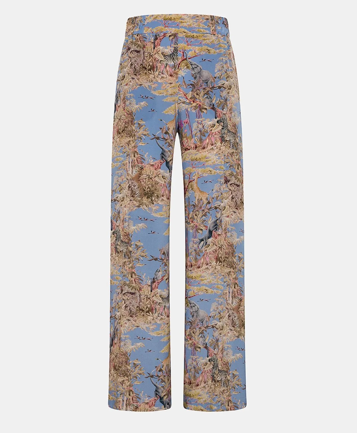 Donne Momonì Pantaloni E Shorts-Pantaloni Baccarat In Crepe De Chine - Ceruleo Multicolor