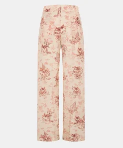 Donne Momonì Pantaloni E Shorts-Pantaloni Baccarat In Crepe De Chine - Rosato/Amarena