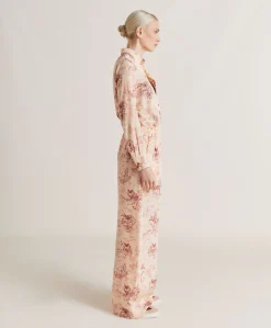 Donne Momonì Pantaloni E Shorts-Pantaloni Baccarat In Crepe De Chine - Rosato/Amarena