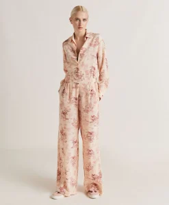 Donne Momonì Pantaloni E Shorts-Pantaloni Baccarat In Crepe De Chine - Rosato/Amarena