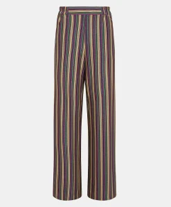 Donne Momonì Pantaloni E Shorts-Pantaloni Baccarat In Jersey Lurex A Righe - Multicolor Verde