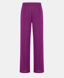Donne Momonì Pantaloni E Shorts-Pantaloni Baccarat In Jersey Lurex - Ciclamino