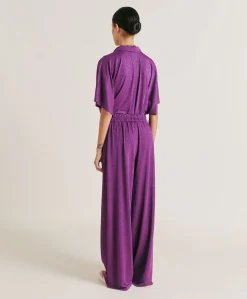 Donne Momonì Pantaloni E Shorts-Pantaloni Baccarat In Jersey Lurex - Ciclamino