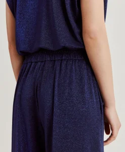 Donne Momonì Pantaloni E Shorts-Pantaloni Baccarat In Jersey Lurex - Bluette