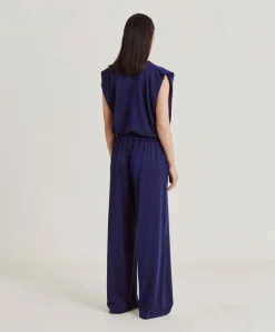 Donne Momonì Pantaloni E Shorts-Pantaloni Baccarat In Jersey Lurex - Bluette