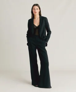 Donne Momonì Completi E Talleur-Pantaloni Candeo In Lino Cotone - Nero
