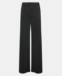 Donne Momonì Completi E Talleur-Pantaloni Candeo In Lino Cotone - Nero