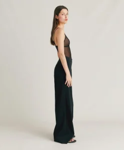 Donne Momonì Completi E Talleur-Pantaloni Candeo In Lino Cotone - Nero