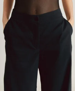 Donne Momonì Completi E Talleur-Pantaloni Candeo In Lino Cotone - Nero