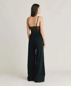 Donne Momonì Completi E Talleur-Pantaloni Candeo In Lino Cotone - Nero
