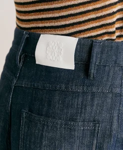Donne Momonì Pantaloni E Shorts-Pantaloni Fucsia Bis In Denim - Blu Jeans