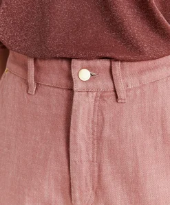 Donne Momonì Pantaloni E Shorts-Pantaloni Fucsia Bis In Denim - Rosa Antico