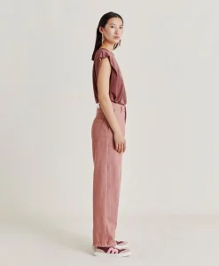 Donne Momonì Pantaloni E Shorts-Pantaloni Fucsia Bis In Denim - Rosa Antico