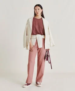 Donne Momonì Pantaloni E Shorts-Pantaloni Fucsia Bis In Denim - Rosa Antico