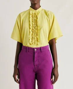 Donne Momonì Pantaloni E Shorts-Pantaloni Fucsia Bis In Gabardina - Ciclamino