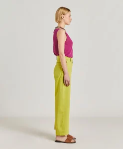Donne Momonì Pantaloni E Shorts-Pantaloni Fucsia Bis In Gabardina - Acido