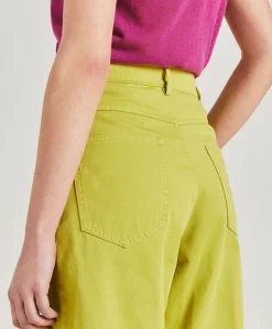 Donne Momonì Pantaloni E Shorts-Pantaloni Fucsia Bis In Gabardina - Acido