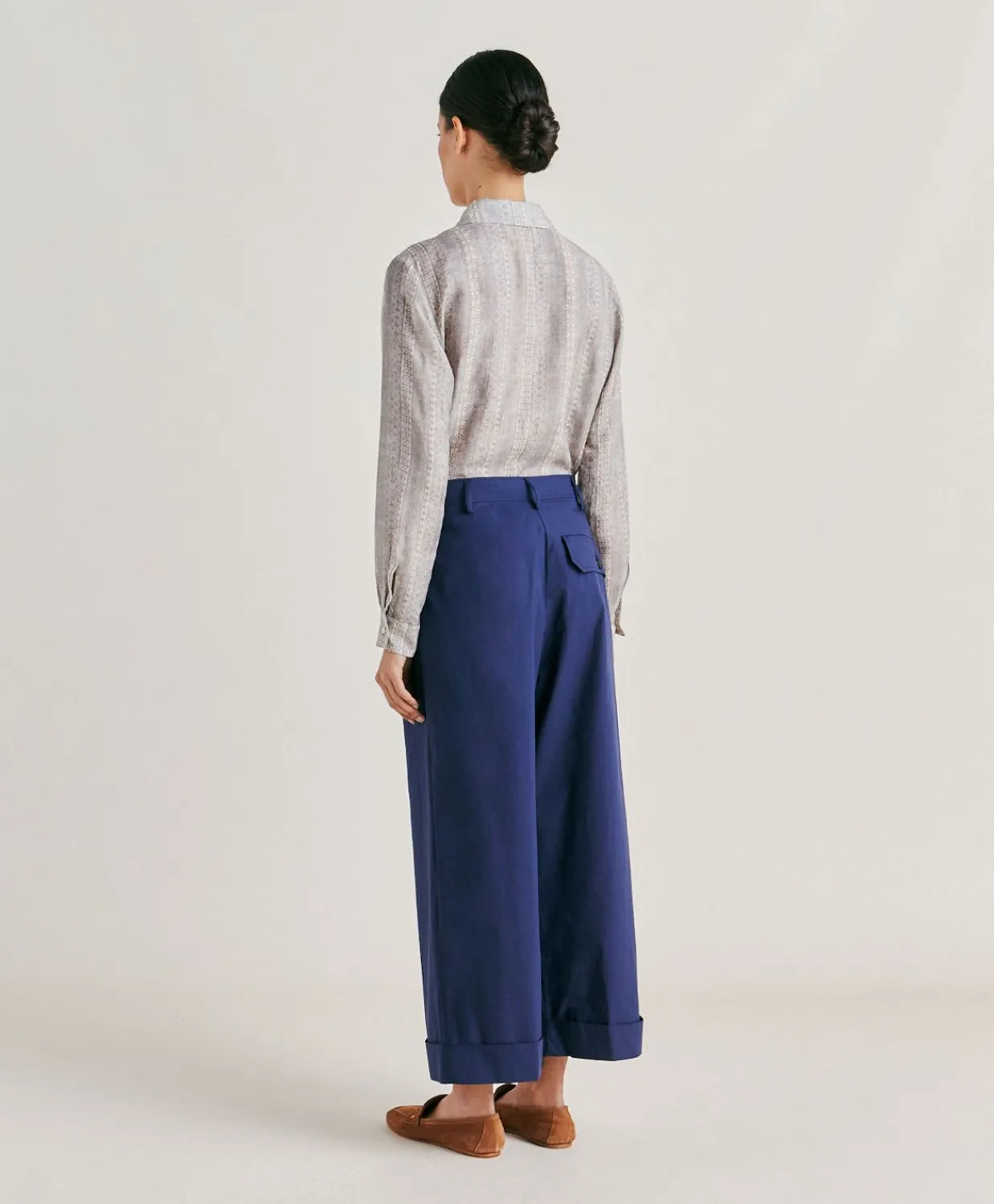 Donne Momonì Pantaloni E Shorts-Pantaloni Grecale In Popeline - Blu