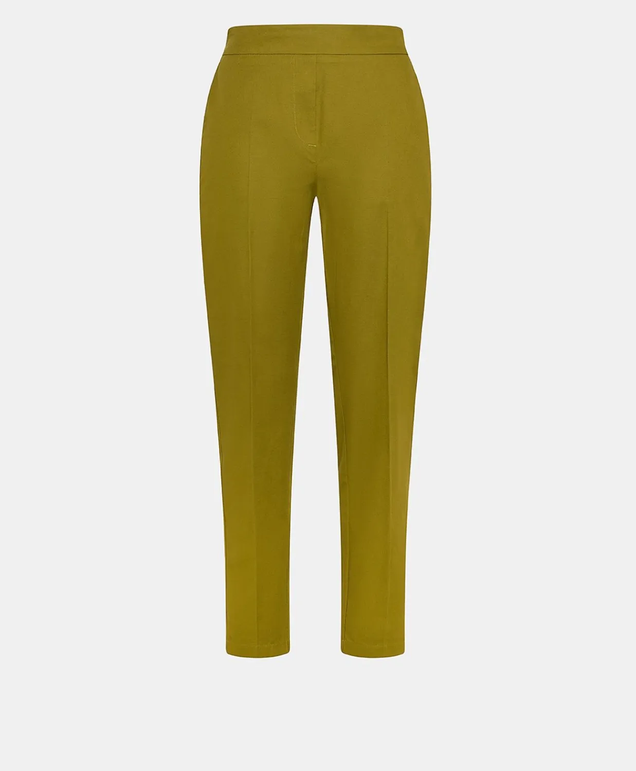Donne Momonì Pantaloni E Shorts-Pantaloni Haiti In Gabardina - Oliva