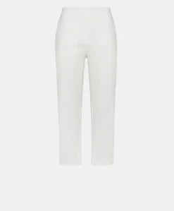 Donne Momonì Pantaloni E Shorts-Pantaloni Idaho In Popeline - Bianco Ottico