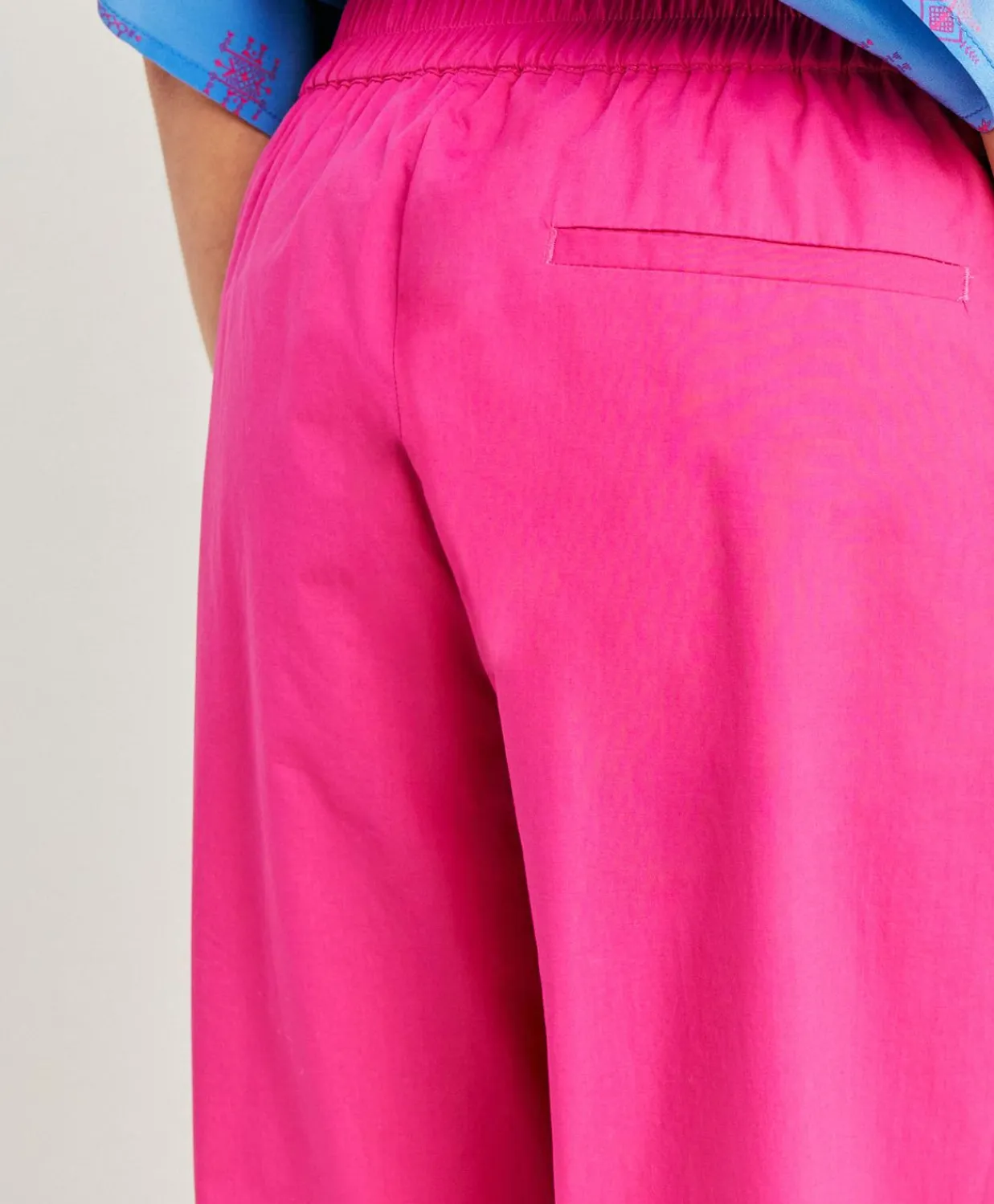 Donne Momonì Pantaloni E Shorts-Pantaloni Idaho In Popeline - Fucsia