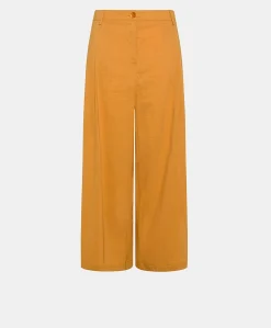 Donne Momonì Pantaloni E Shorts-Pantaloni Ilda In Lino Cotone - Papaya