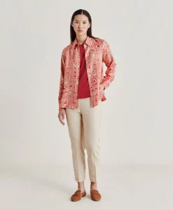 Donne Momonì Pantaloni E Shorts-Pantaloni Joy In Denim Leggero - Crema