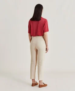 Donne Momonì Pantaloni E Shorts-Pantaloni Joy In Denim Leggero - Crema